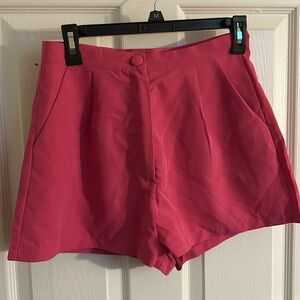 Pink dress shorts mid rise